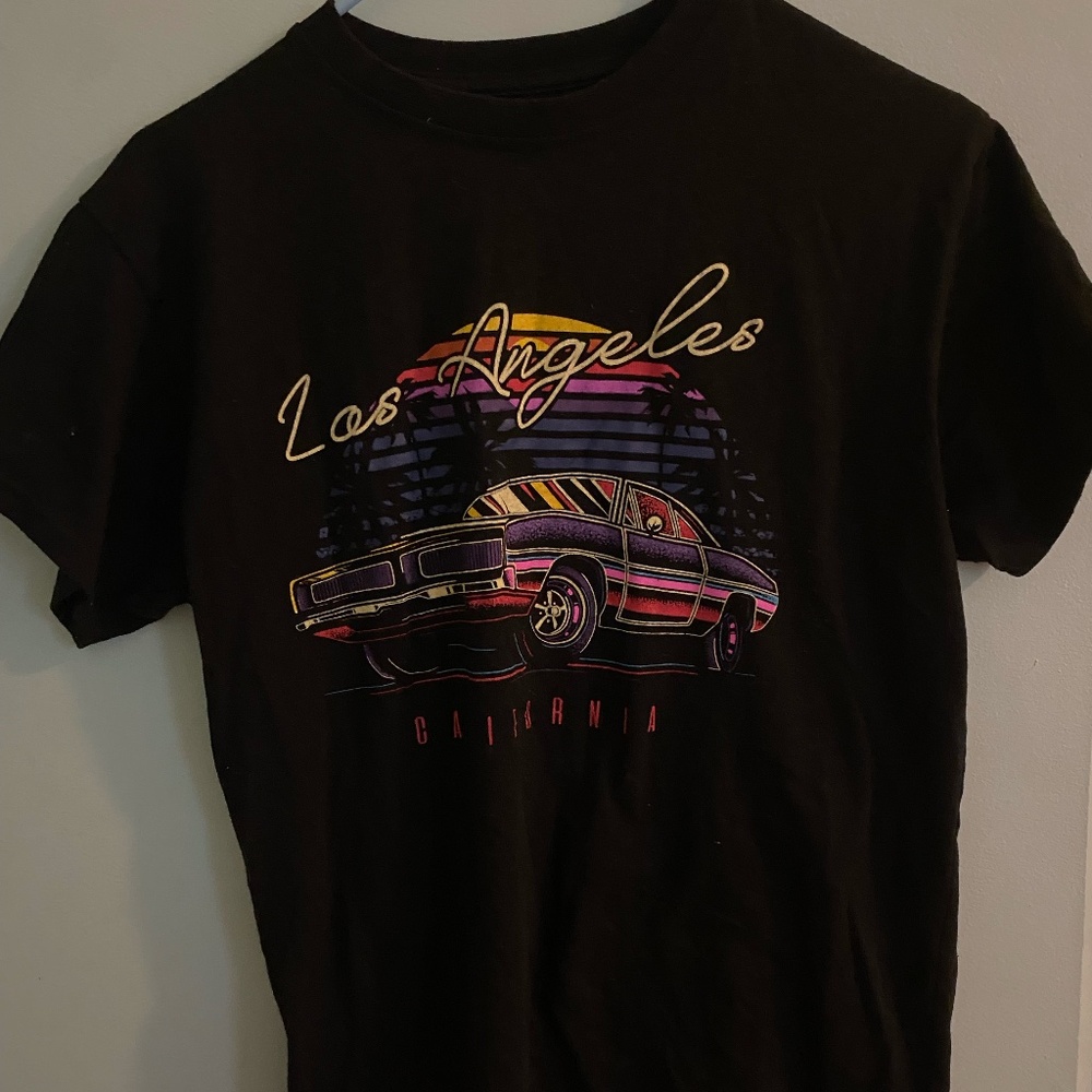 Los Angeles Black Graphic Tshirt Size M